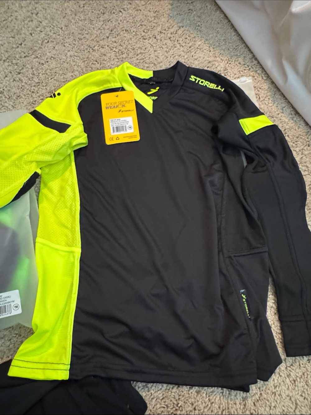 Youth Black & Neon Yellow keeper Performance Shirt